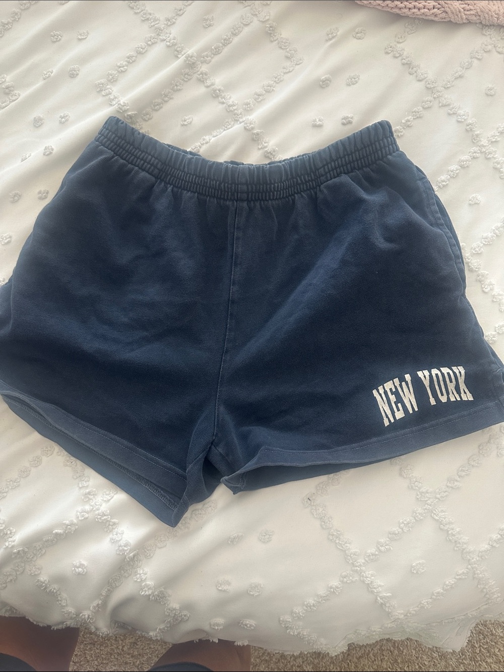 Brandy Melville Navy 'New York' Athletic Shorts